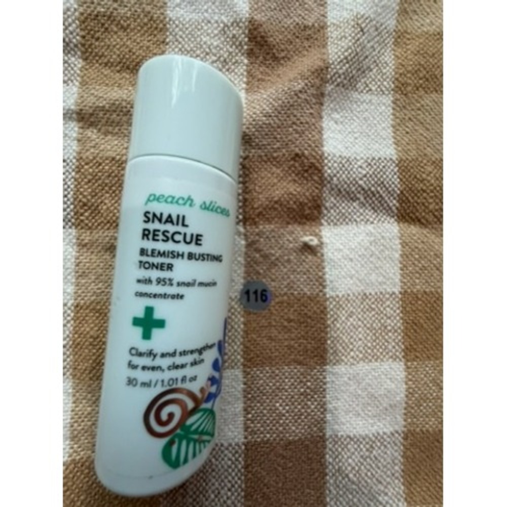 Peach Slices Snail Rescue Blemish Busting Toner 95% Snail Mucin 30ml 1.01 fl oz
